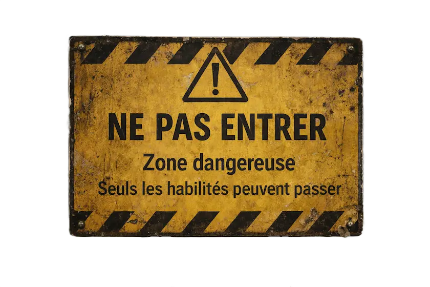 Ne pas entrer — Zone dangereuse